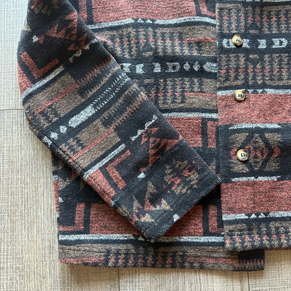 Aztec Print Button Up Jacket Size S - image 5